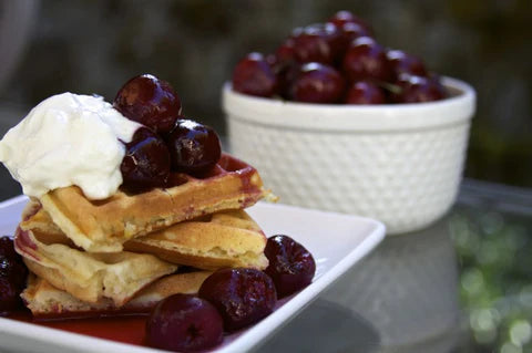 Cherries Jubilee Bourbon Waffles