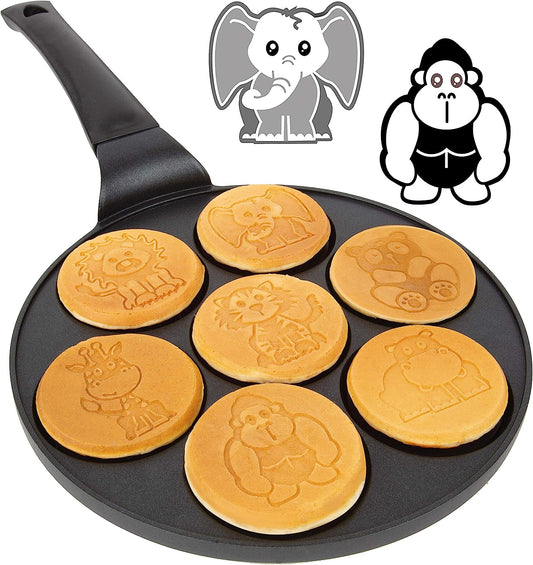 Animal Mini Pancake Pan - Makes 7 Flapjack Zoo Animals
